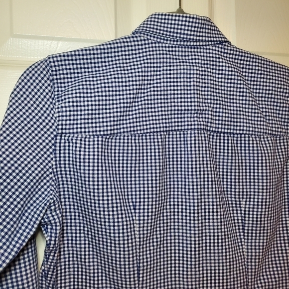 Abercrombie & Fitch Blue and White Checkered Long-Sleeve Button-Down Sz S - Picture 6 of 8